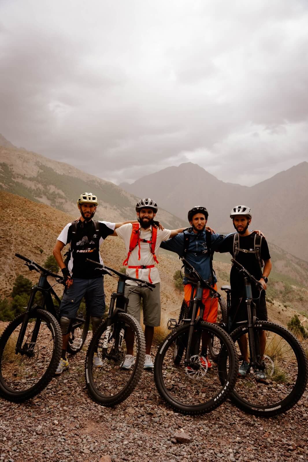 Radouane and his brothers together outdoors