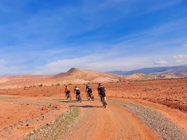 A gravel cycling landscape in Morocco